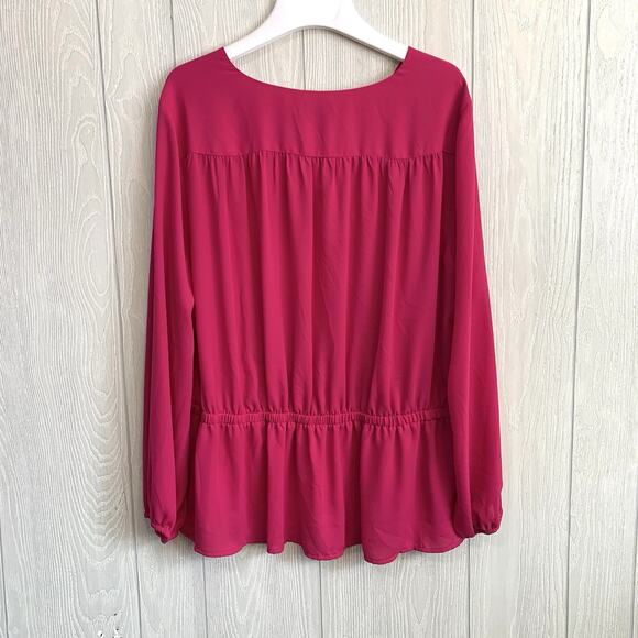 Worthington Adventure Pink V-Neck Long Sleeve Top XL NWT - Picture 5 of 5